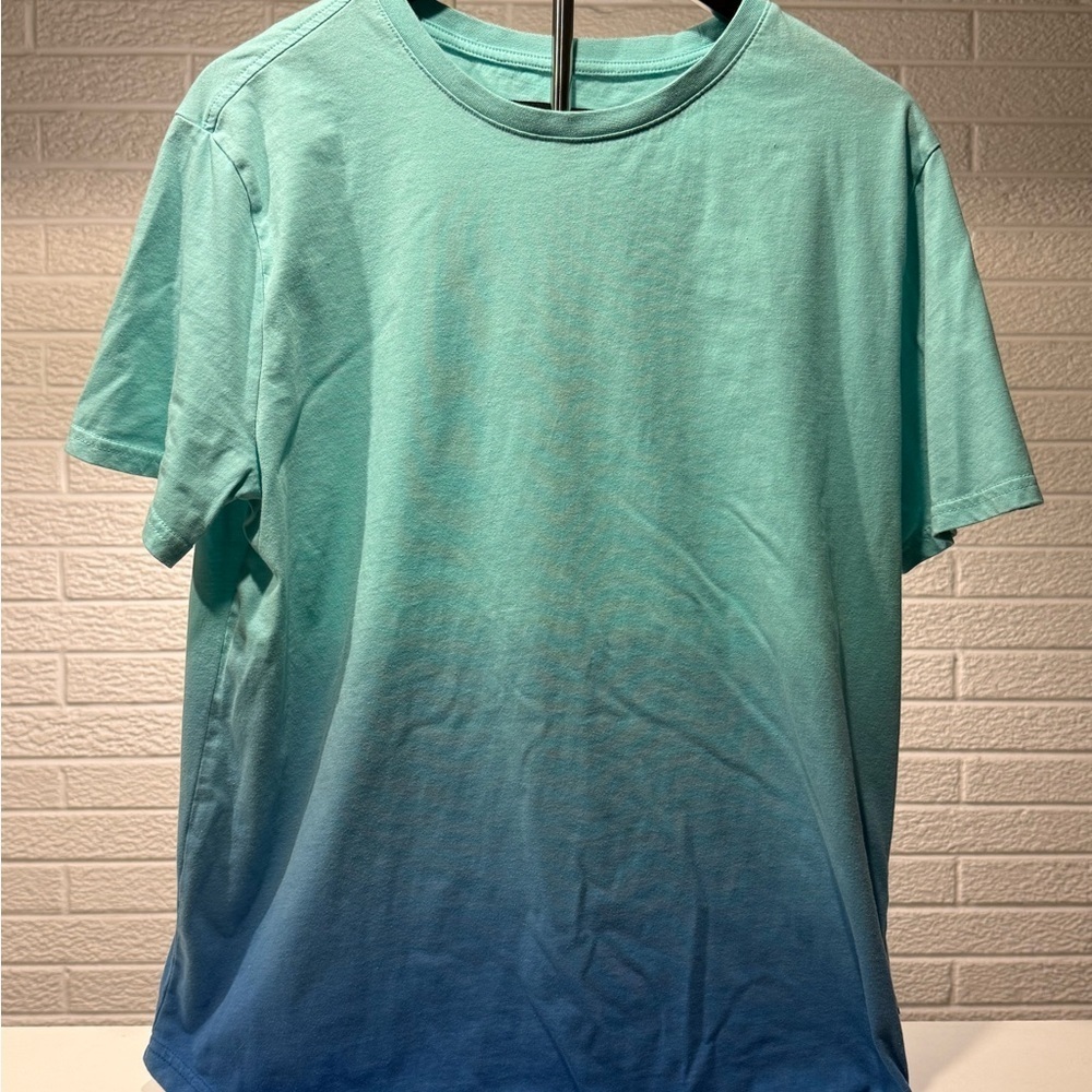 Blue‎ and Green Gradient Short Sleeve Tees